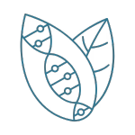 Logo with a stylized fish and leaf design, likely representing a brand or organization related to nature or sustainability.