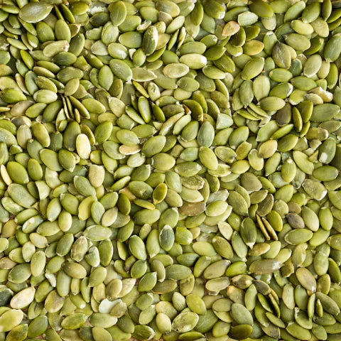 Close-up of green pumpkin seeds