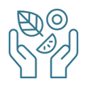 Logo of a blue and white circular design with text