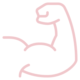 Outline of a muscular arm on a white background