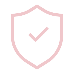 Shield icon with a check mark inside on a white background