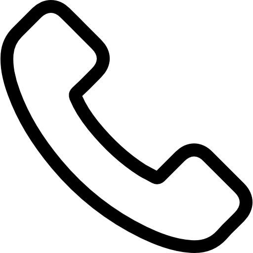 Black outline of a telephone receiver on a white background