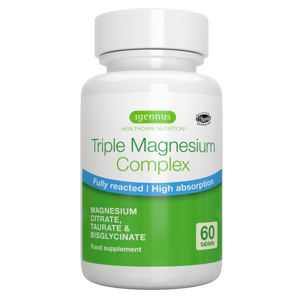 Triple Magnesium Complex, fully reacted and chelated magnesium citrate, bisglycinate & taurate, vegan