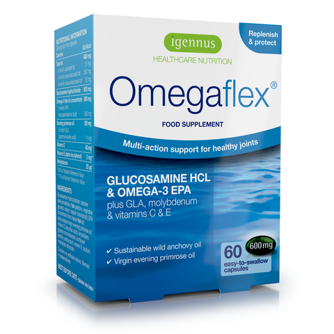 Omegaflex - glucosamine HCL, omega-3 EPA plus omega-6 GLA & micronutrients for healthy joints, 60 capsules